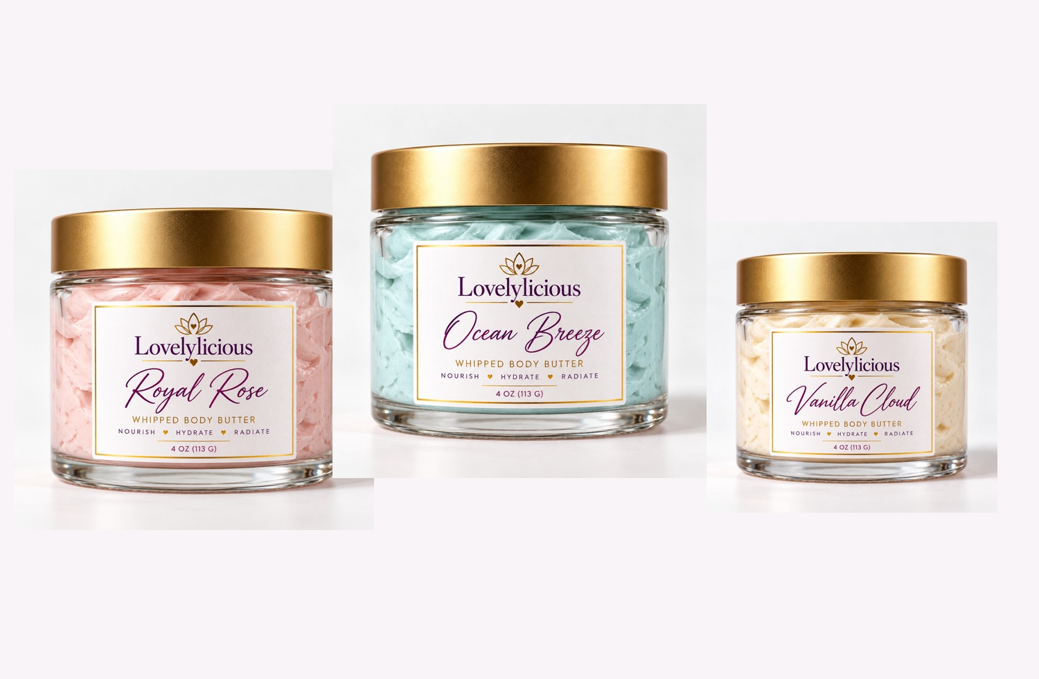 Lovelylicious whipped body butter collection